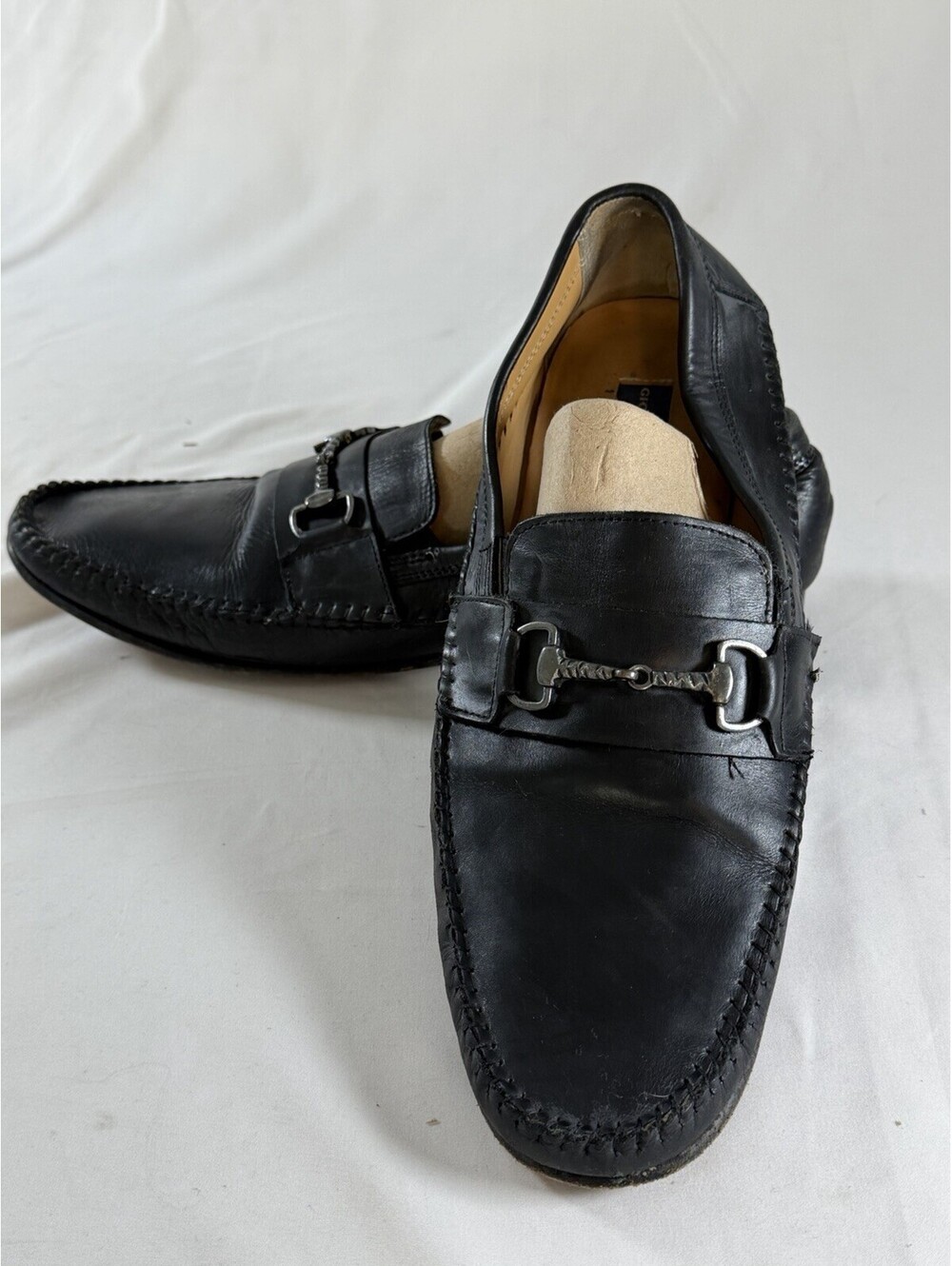Giorgio Brutini Black Leather Bit Loafers Men's Dress Shoes Size 13